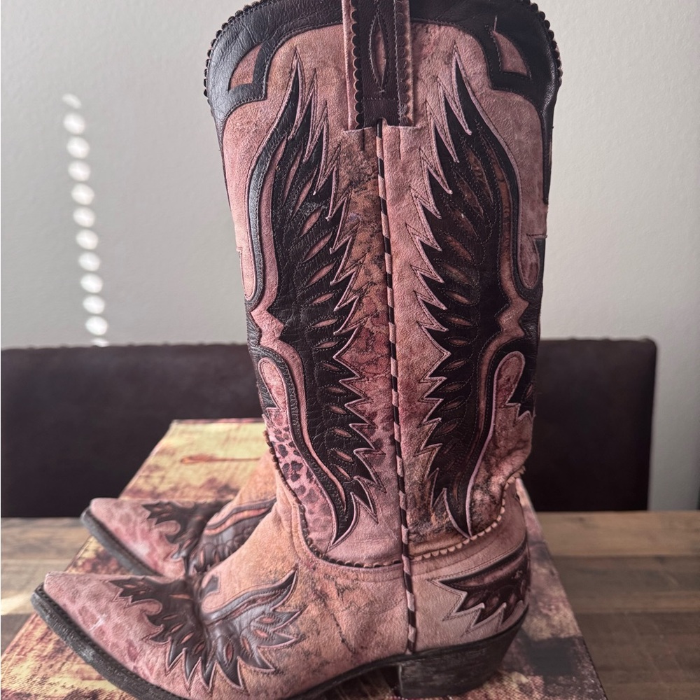 Old Gringo Pink and Brown Western Boots - Picture 4 of 7